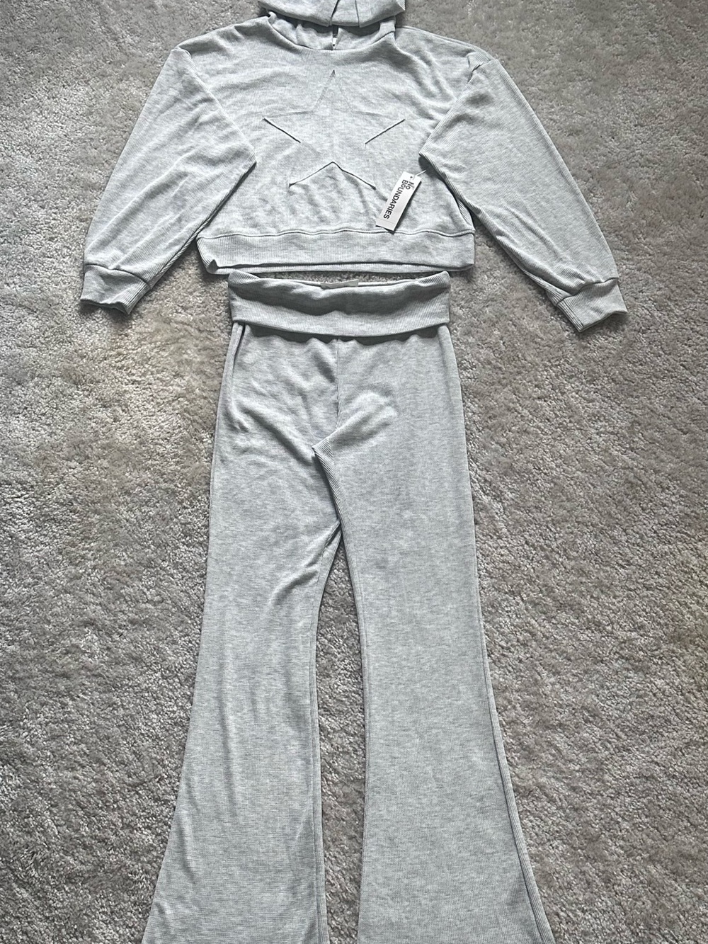 No Boundaries - Star Hoodie and Foldover Flare Pants Set